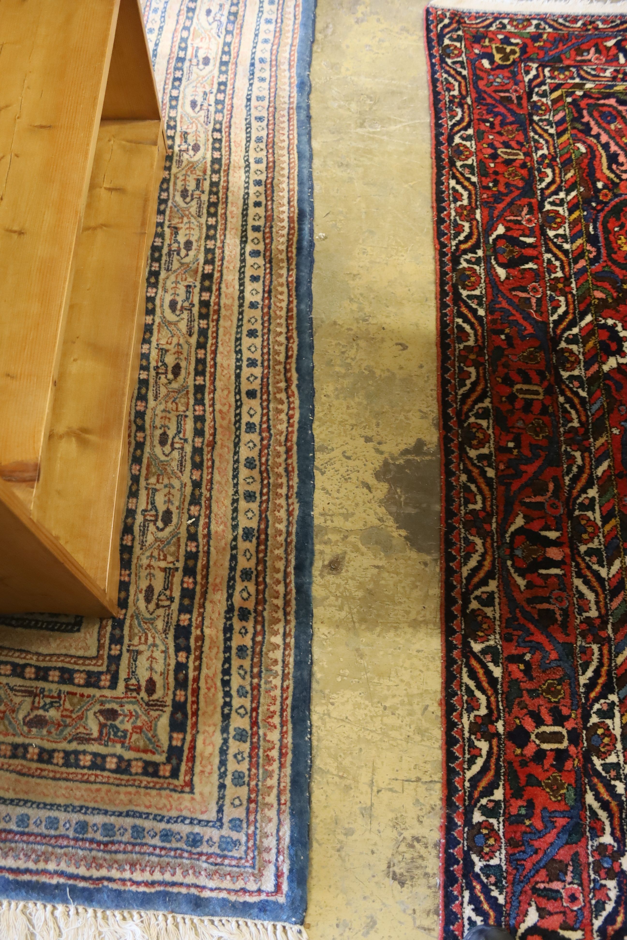 A Tabriz blue ground carpet